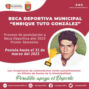 Read more about the article Postula a la Beca Deportiva Municipal “Enrique Tuto González”