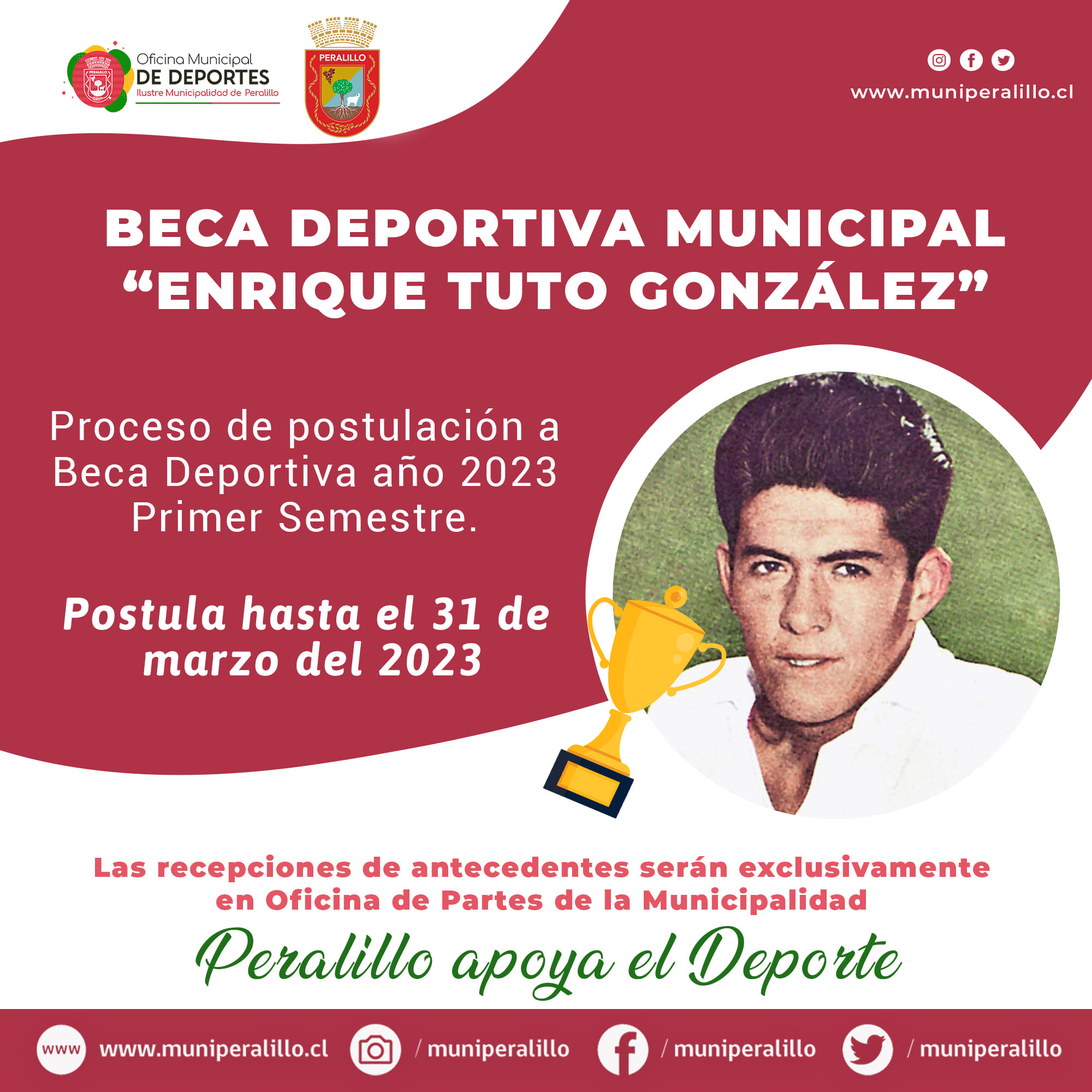 You are currently viewing Postula a la Beca Deportiva Municipal “Enrique Tuto González”